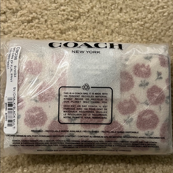 NWT Coach Medium Corner Zip Wallet With Floral Print - Picture 4 of 4